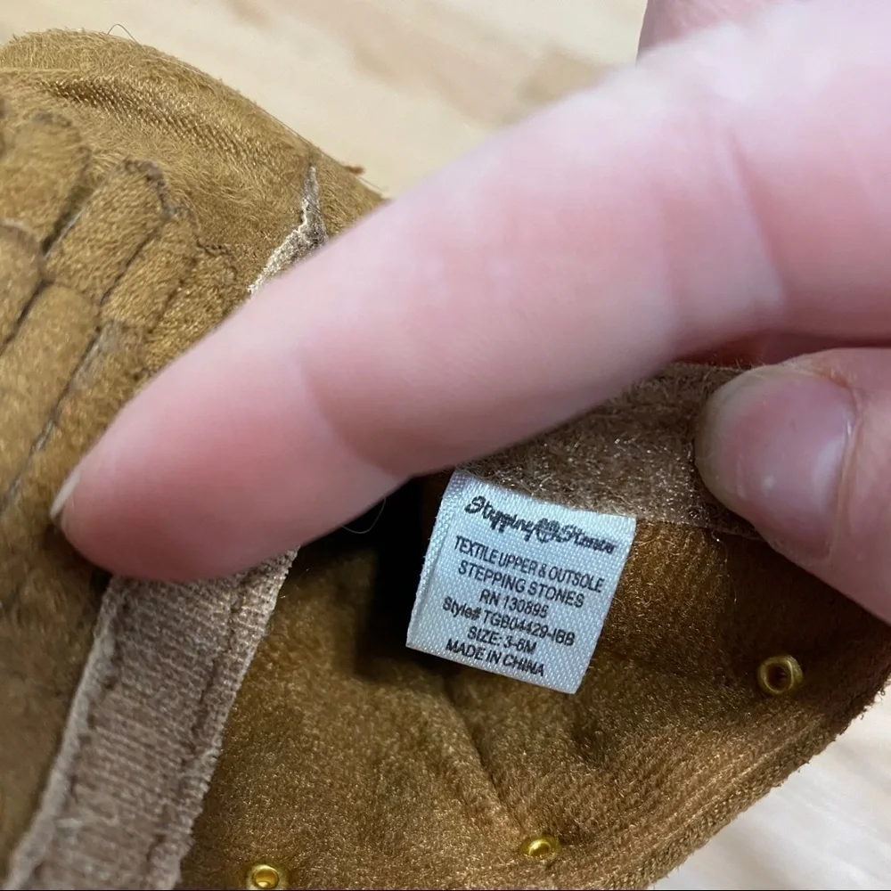 Stepping Stones Brown Fringe Moccasins 3-6 mos